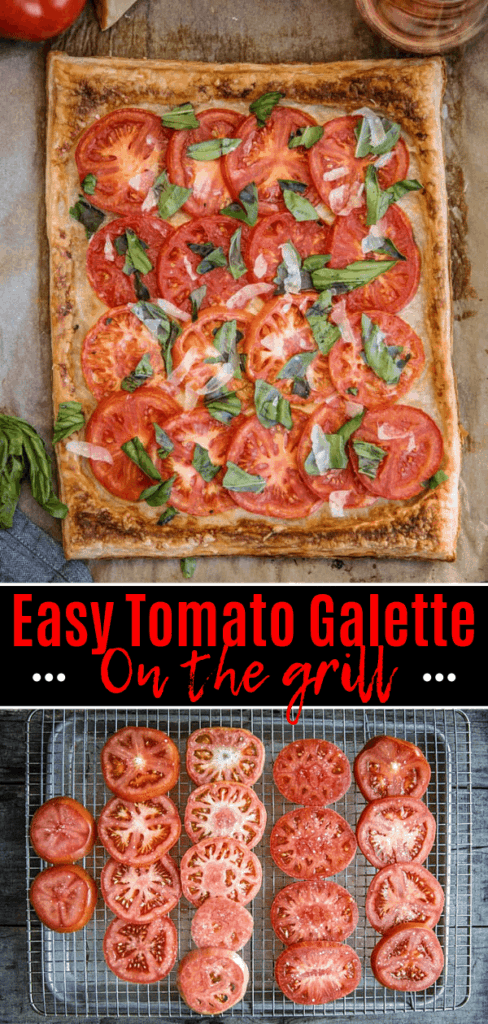 Easy Tomato Galette on the grill, pinterest image