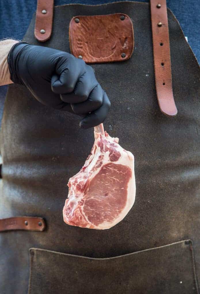 Raw Tomahawk Pork Chop