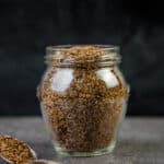 Coffee Rub steak seasoning in a mason jar.