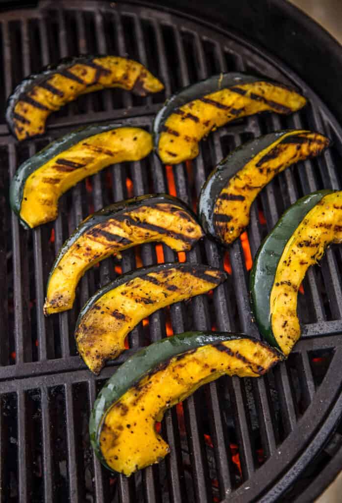 Grilling Acorn Squash wedges on the Grill