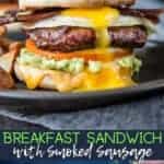 Breakfast Sandwich with Smoked Sausage Pin Image