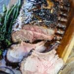 Grilled Rack of Pork with Apricot herb glaze