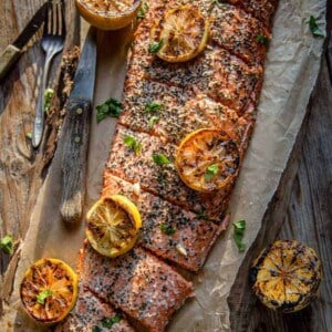 Ahumado Filete de Salmón a la parrilla con limón