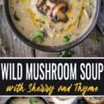 Wild Mushroom Soup pin for Pinterest