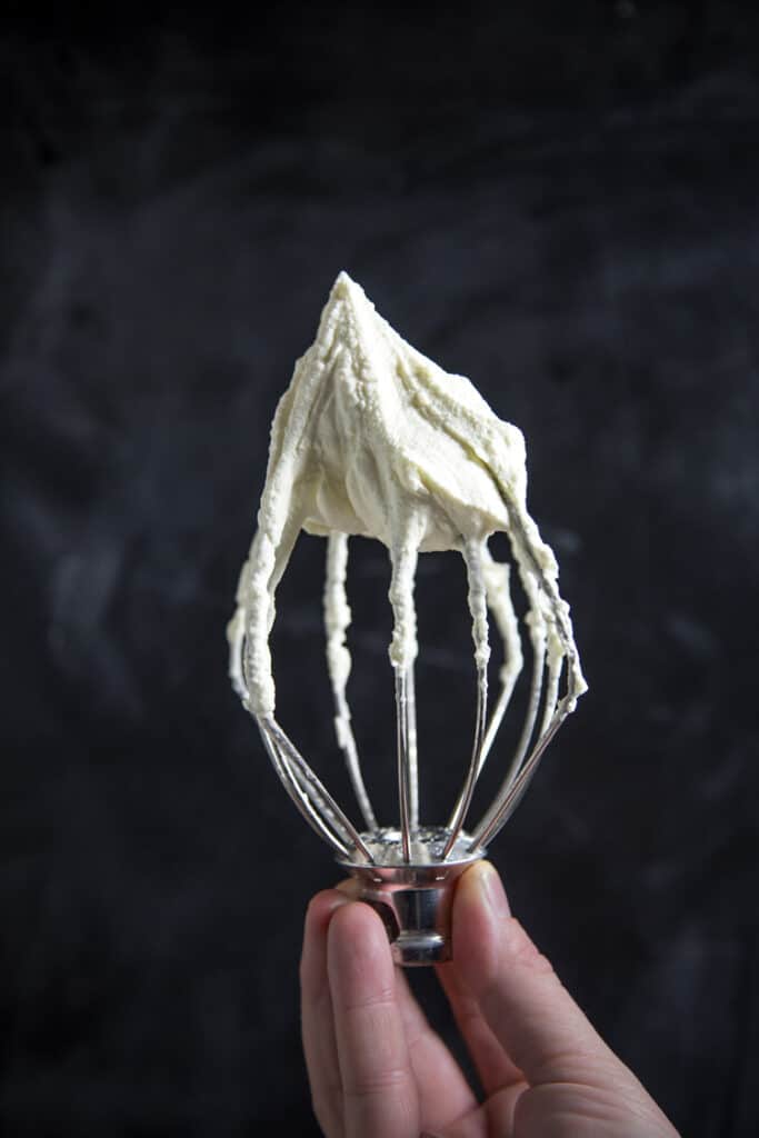 Smoked Whipped Cream on a whisk