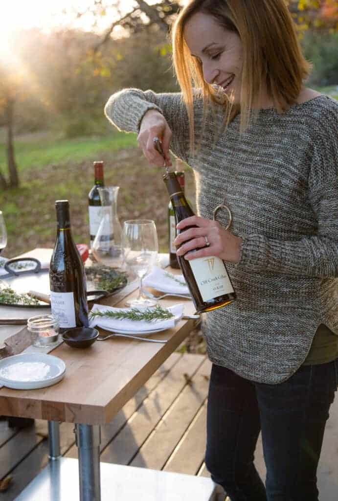 Opening a Syrah for a wine paring with beef rib roast.