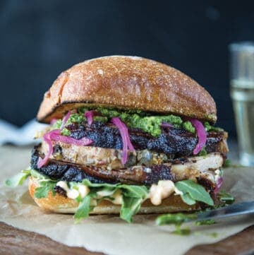 Porchetta Sandwich on a cutting board