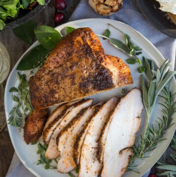 Smoked Turkey Breast on a platter