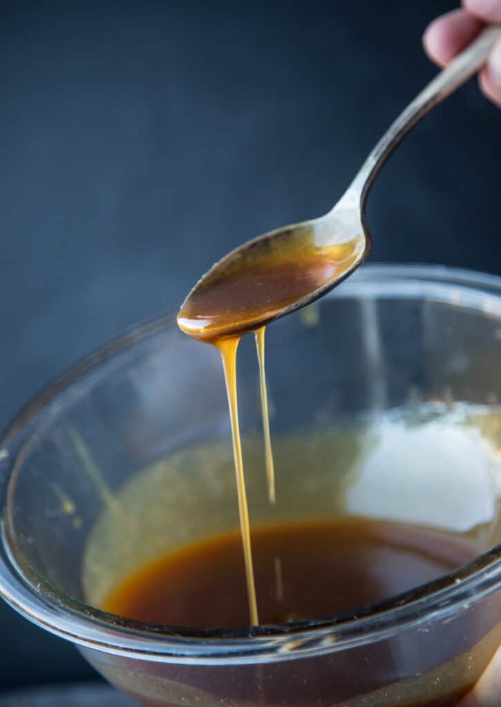 Brown sugar glaze with honey.