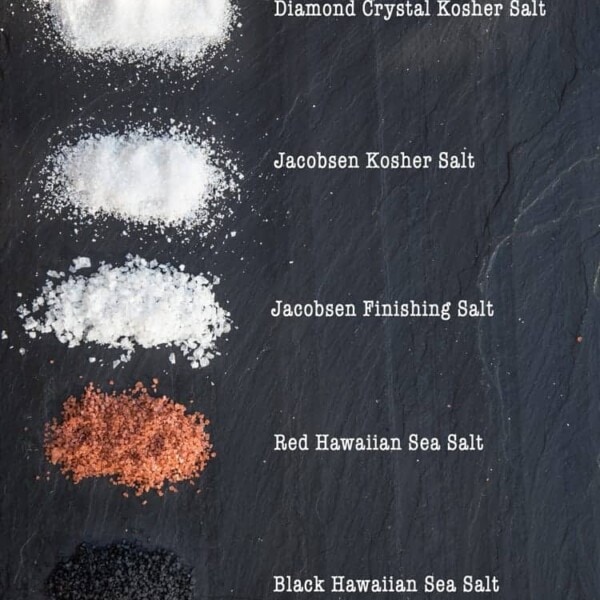 different salts on a slate platter