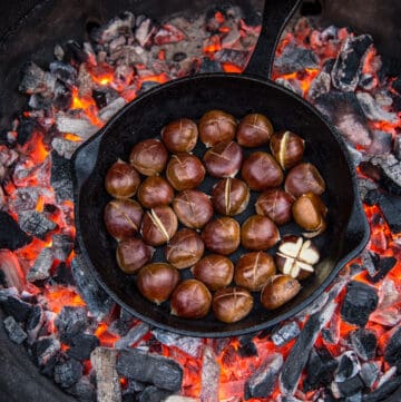 Chestnuts roasting over a grill