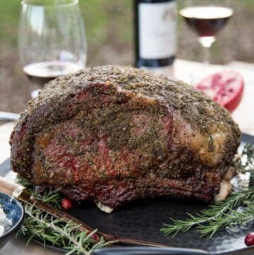 Beef Roast on a tablescape with wine pairings