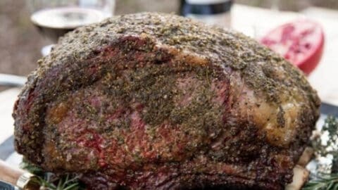 Beef Roast on a tablescape with wine pairings