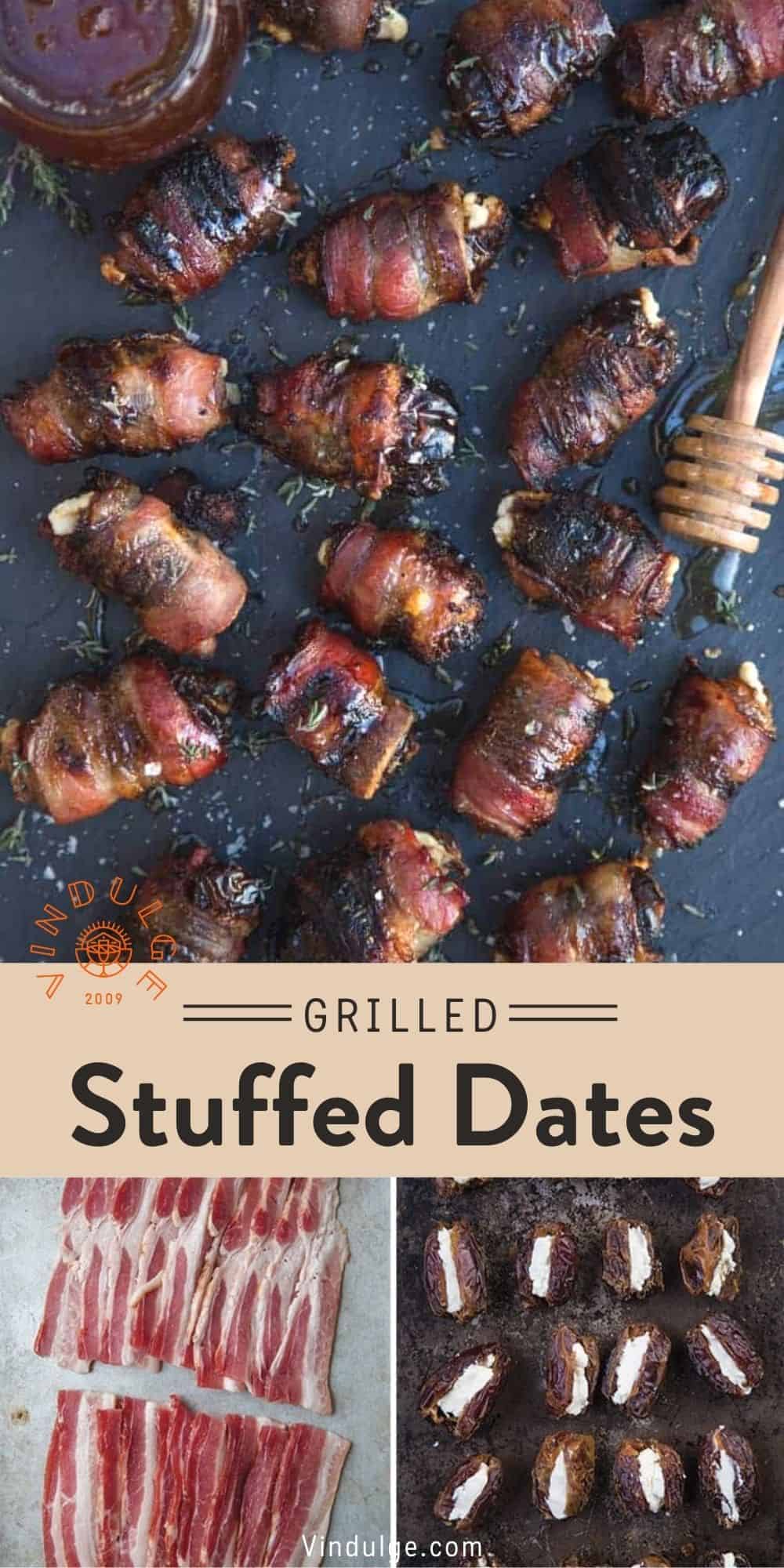 Grilled Bacon Wrapped Dates with Smoked Honey Vindulge