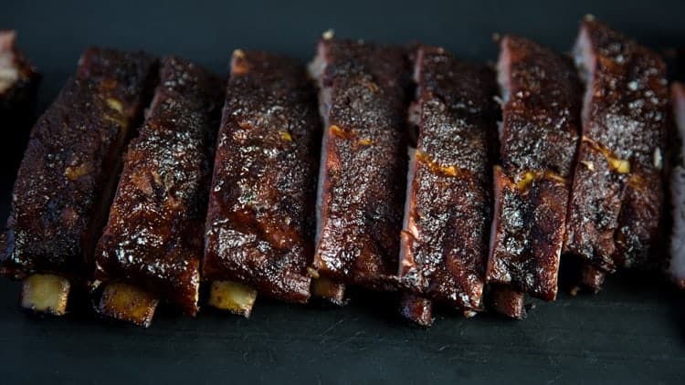 Sliced BBQ Baby Back Ribs