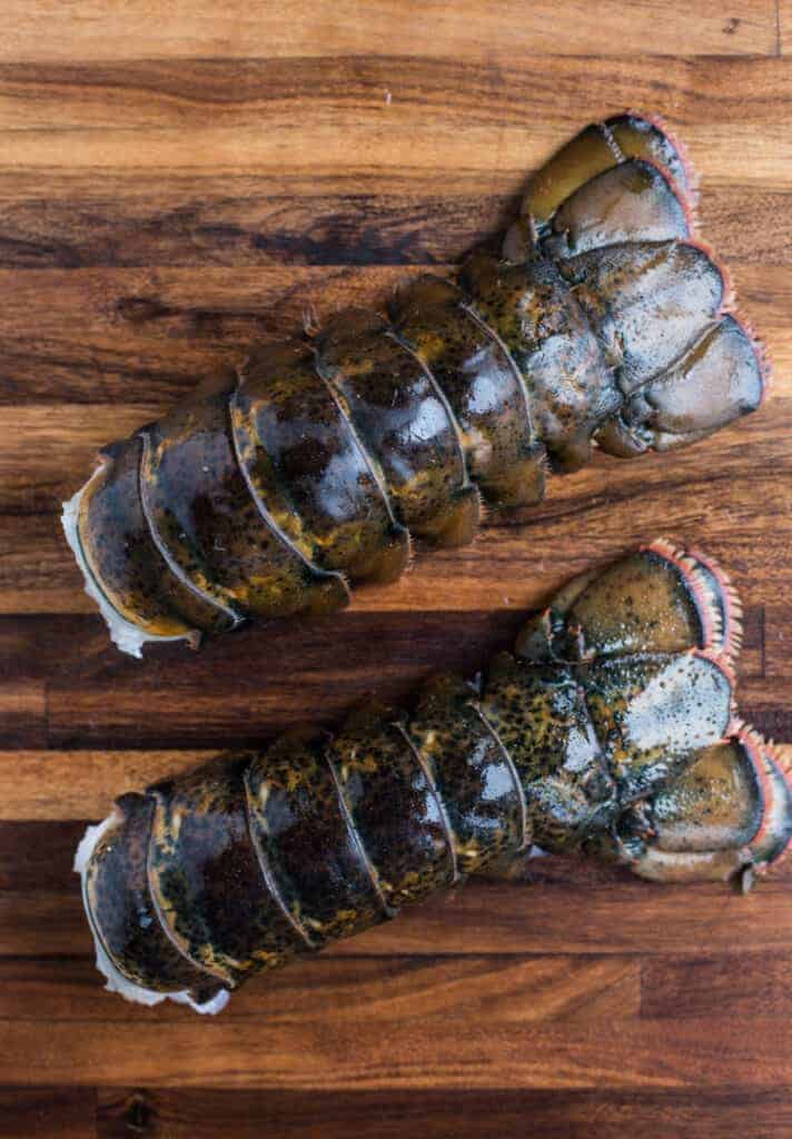 Raw lobster tails