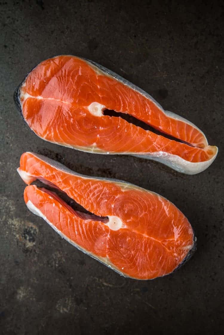 Raw Salmon Steaks