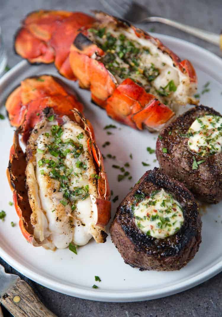 Grilled Surf and Turf on a platter