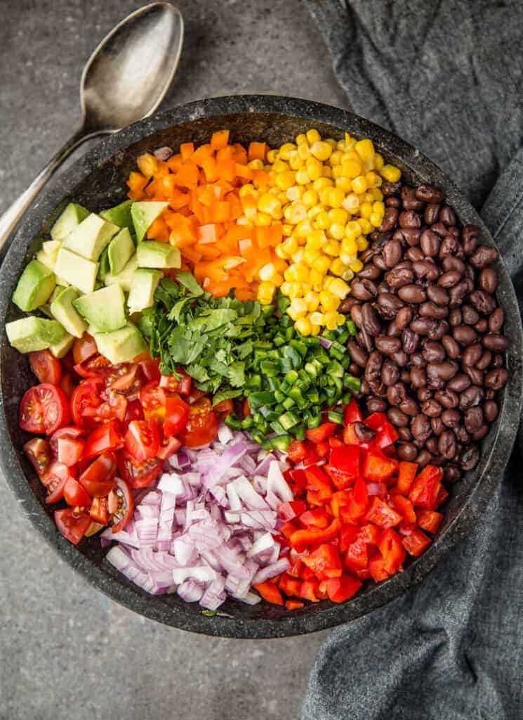 Black Bean Salad ingredients