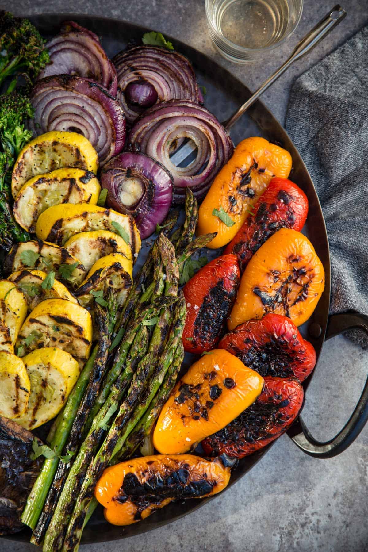 A platter of vegetarian and vegan BBQ side dishes