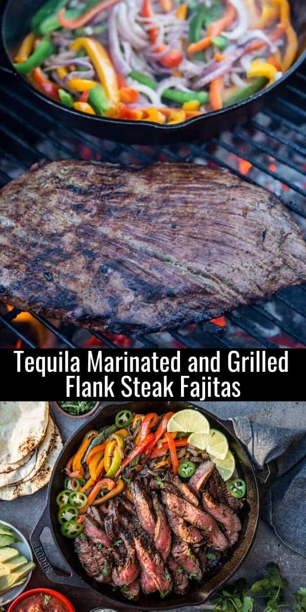 Tequila Marinated Flank Steak Fajitas on the Grill Vindulge