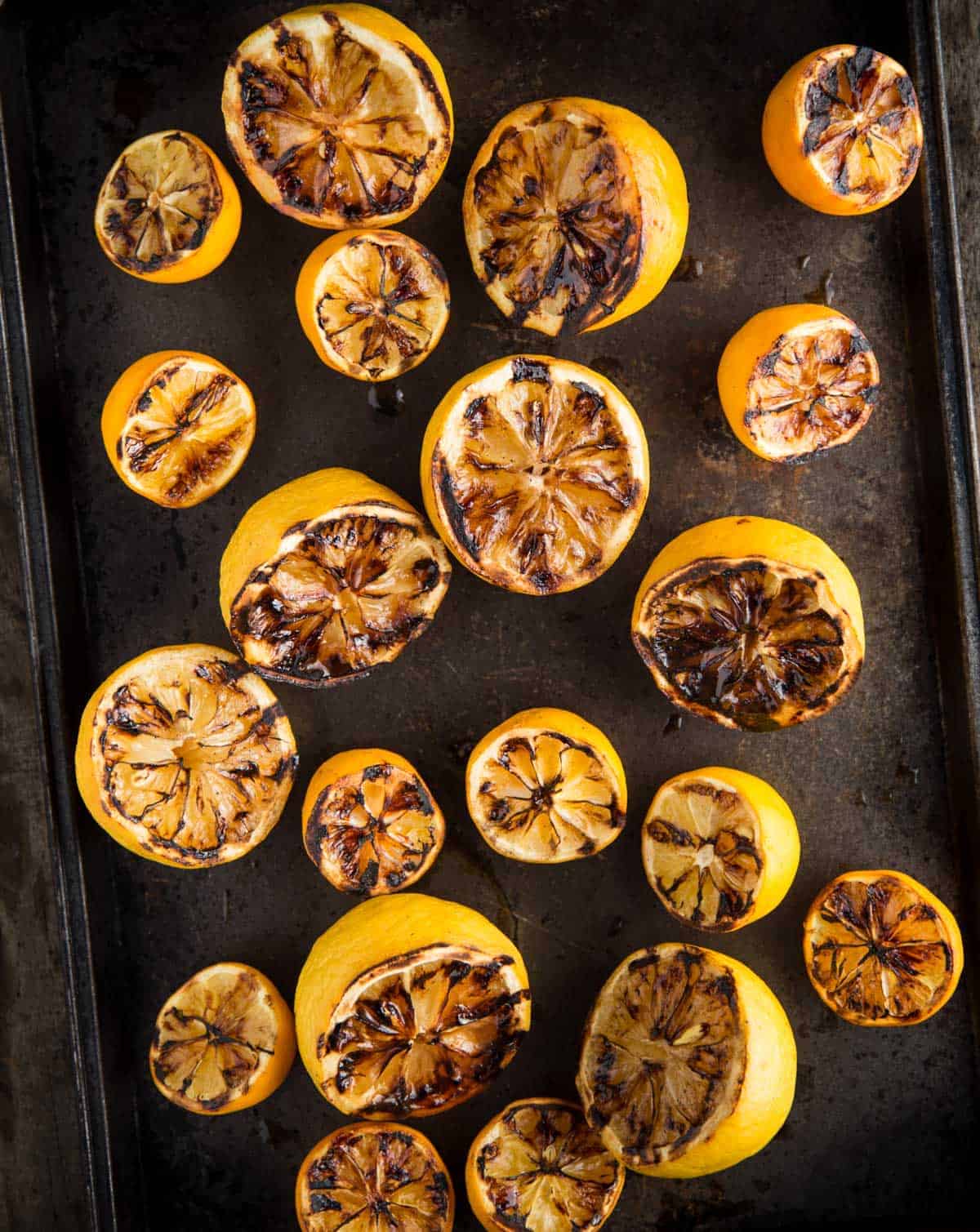 Grilled Lemons and Meyer Lemons cut in half