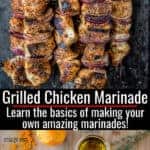 grilled chicken marinated in the perfect marinade - pinterest text
