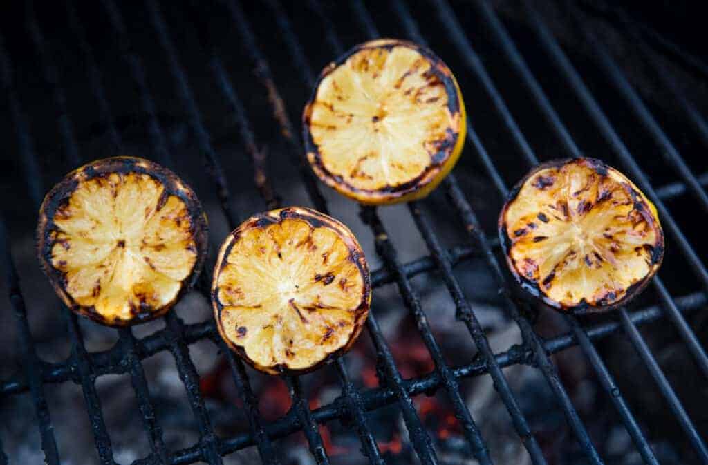 lemons on the grill