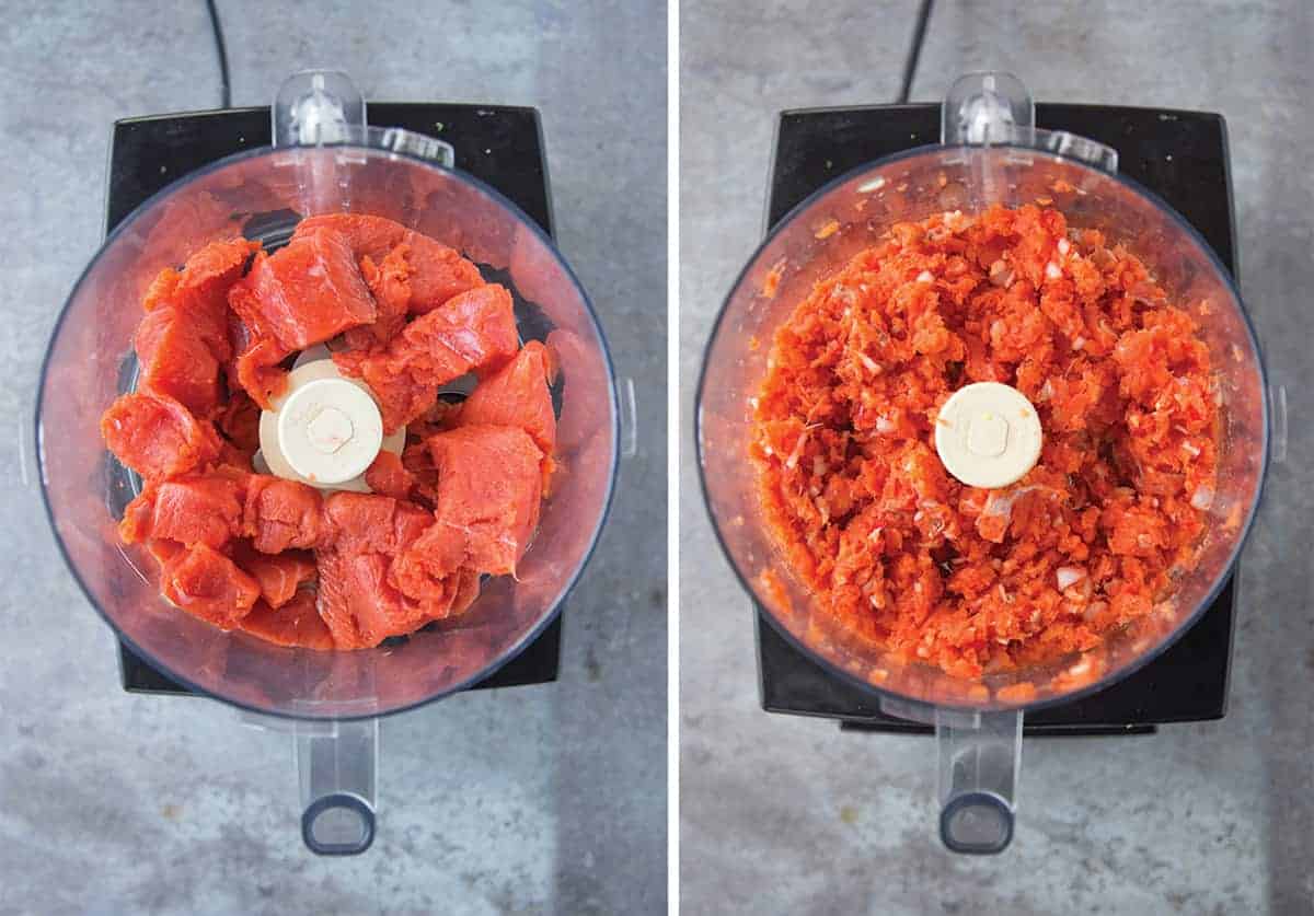 Using fresh salmon to make salmon burgers
