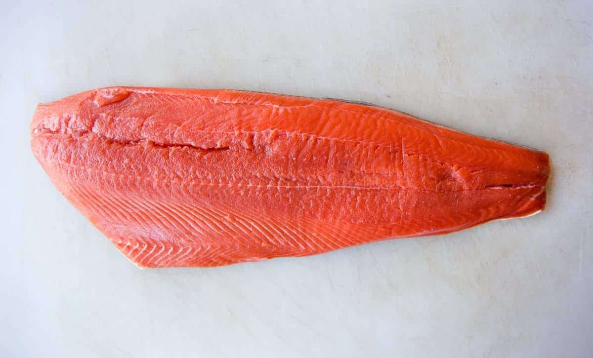 Fresh raw salmon filet