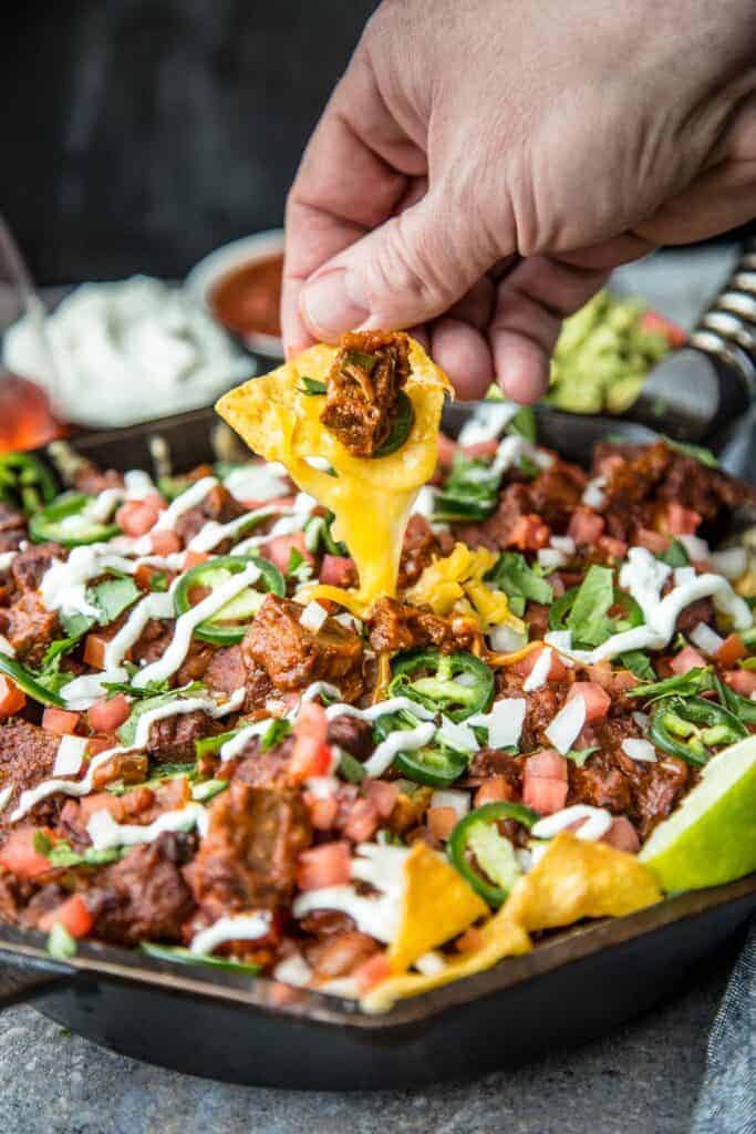 A big platter of Brisket Nachos