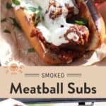 Smoked Meatball Sandwiches pin