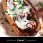 Smoked Meatball Sandwiches pin