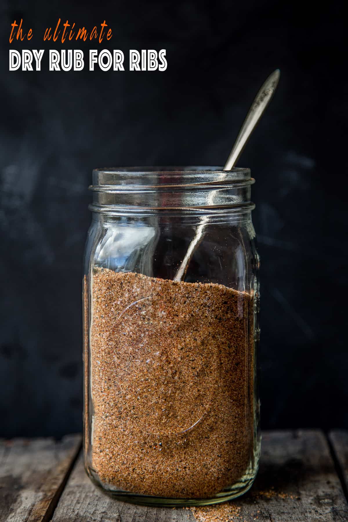 Dry Rub for Ribs in a mason jar.