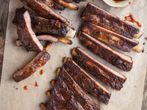Smoked Pork Ribs with Tangy Mop Sauce