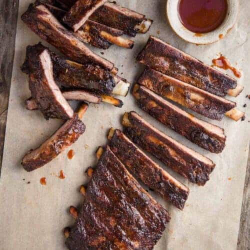 Spare Ribs with Sauce Sliced