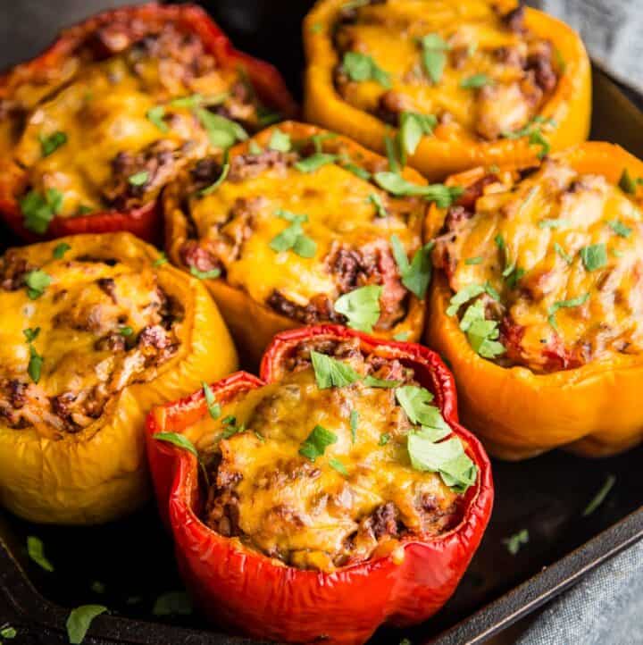 Stuffed Peppers with Ground Beef (on the Grill) Vindulge