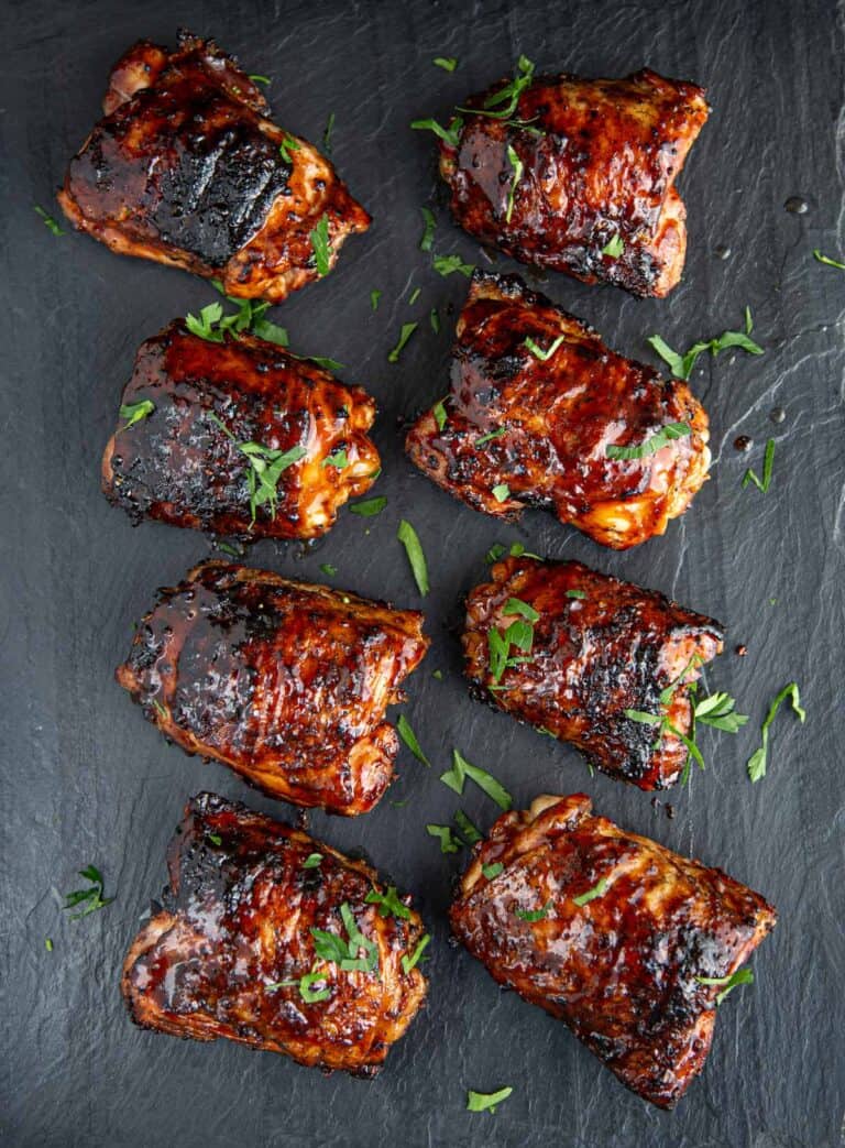 Grilled Chicken Thighs With BBQ Sauce Glaze Vindulge