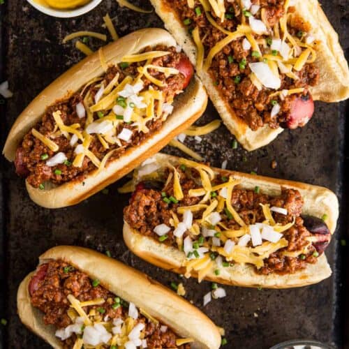 Chili Dog With Sweet Onions and Mustard Vindulge