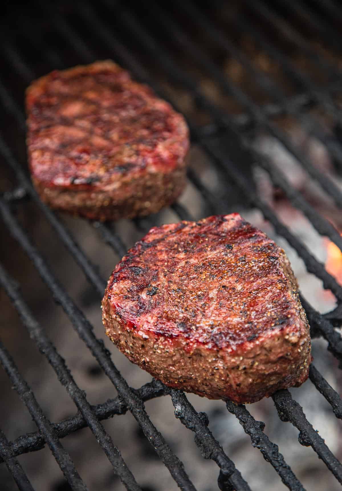 Grilling Filet Mignon on a grill