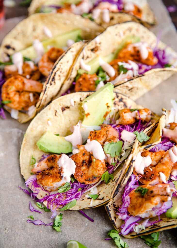 Grilled Shrimp Tacos with Lime Crema Vindulge