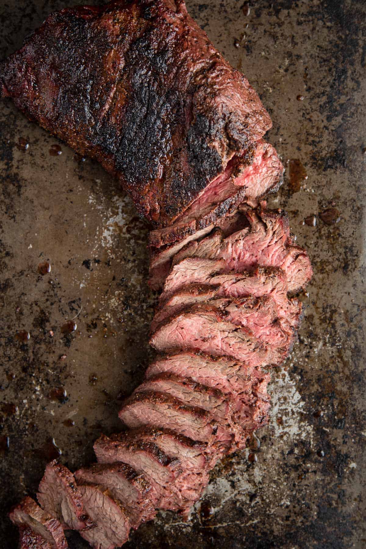 Grilled Tri Tip sliced into thin strips