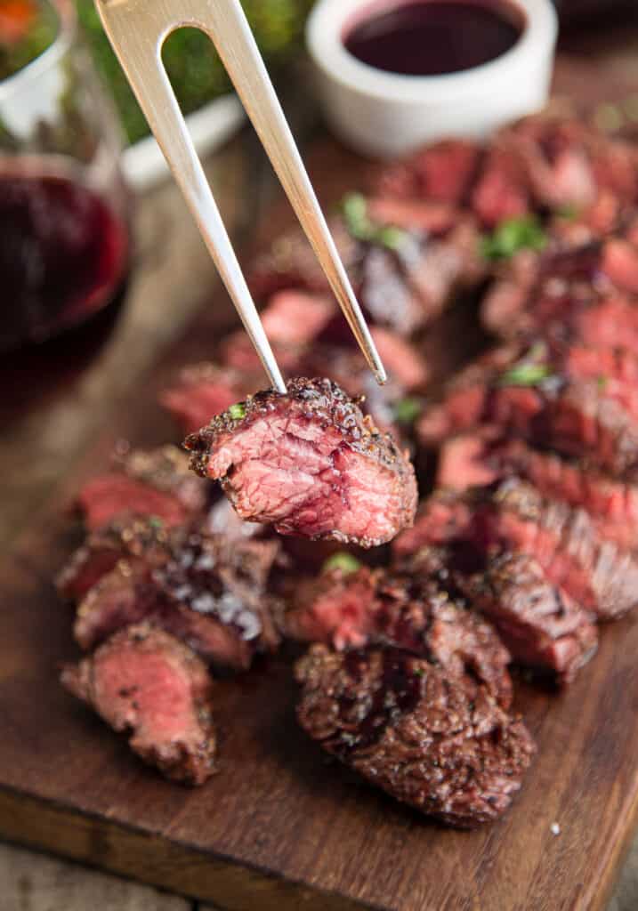 Grilled Hanger Steak with Pinot Noir and Marionberry Glaze Vindulge