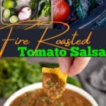 Fire Roasted Salsa Pin image with text