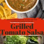 Grilled Tomato Salsa pin image with text