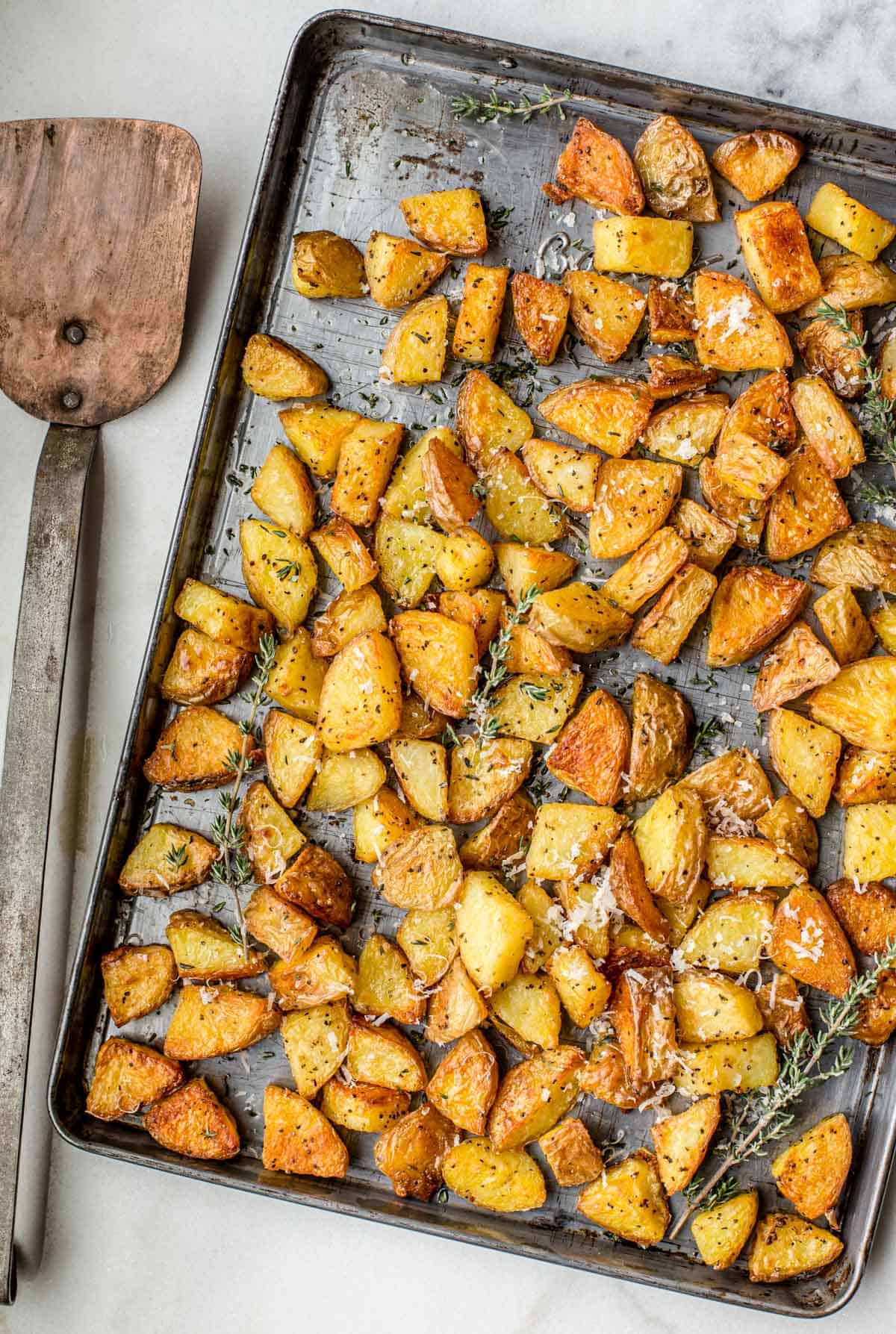 Duck Fat Potatoes on a sheet pan