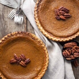 top down pumpkin pies