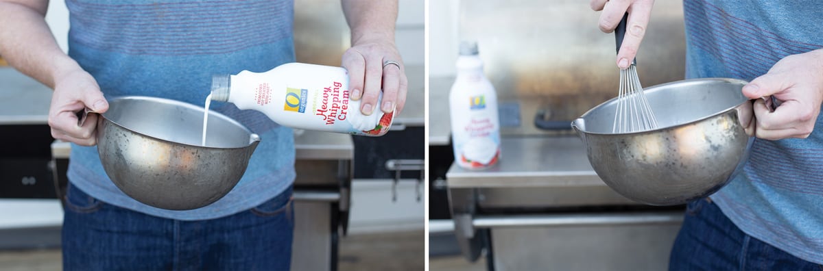 Making homemade whipped cream