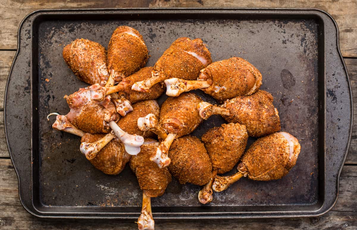 Raw Seasoned Chicken on a Platter