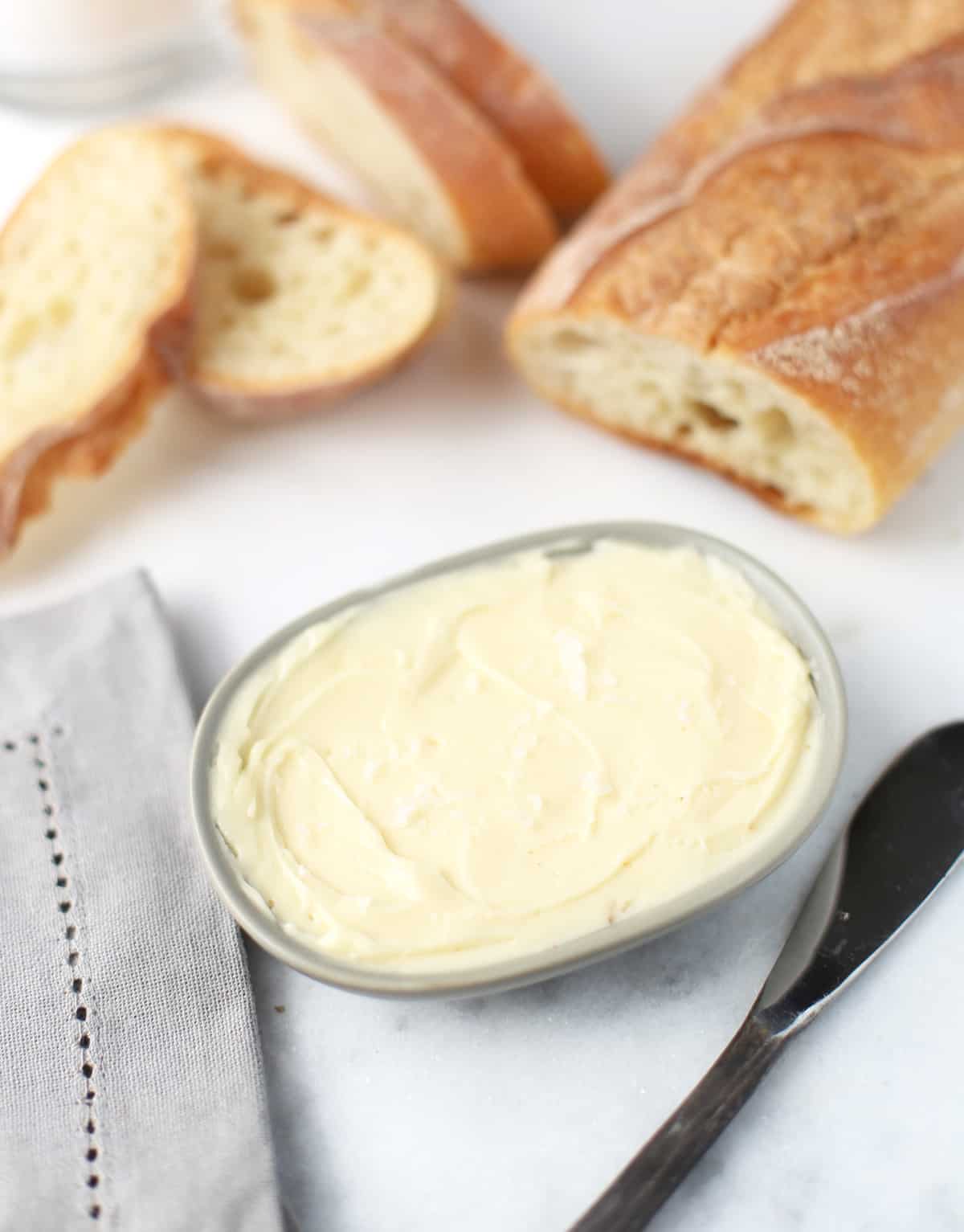 A bowl of smoked honey butter